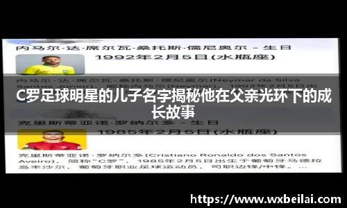 C罗足球明星的儿子名字揭秘他在父亲光环下的成长故事